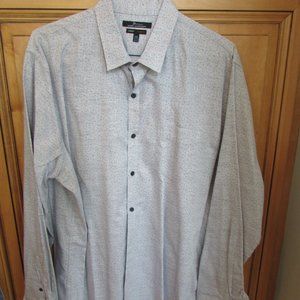 Marc Anthony Luxury Slim Fit Men's Dress Casual Button Down Shirt XXL Grey Black
